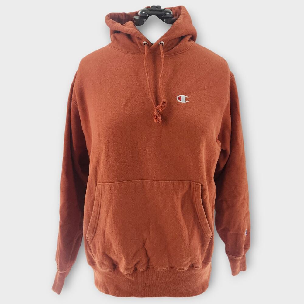 Champion Reverse Weave Hoodie Women's L Orange Sweater Active Athletic